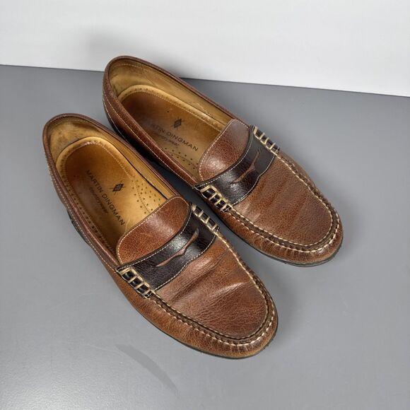 MARTIN DINGMAN Countrywear Leather Penny Loafers VIBRAM Brown 532215M Sz 10M - Picture 3 of 15